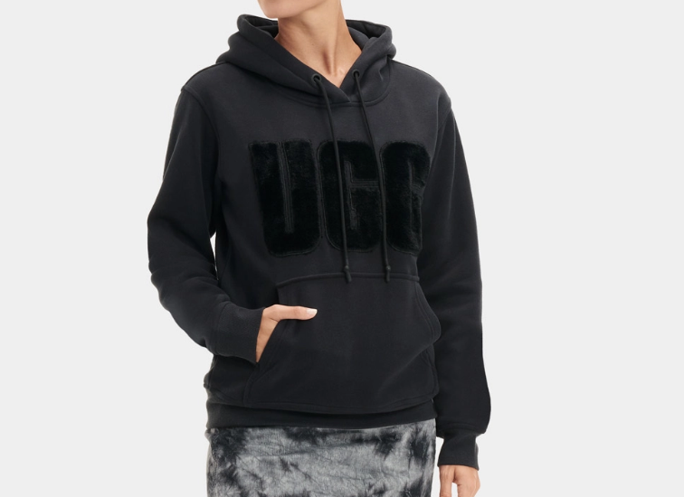 UGG WOMEN REY FUZZY LOGO HOODIE 1121385 SIZE SMALL NEW WITH TAGS