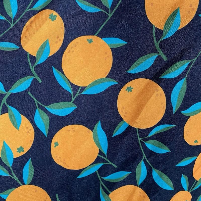 Ulla Popken Swim Shorts Women's Plus Size 28/30 Orange Citrus Print Beach Resort