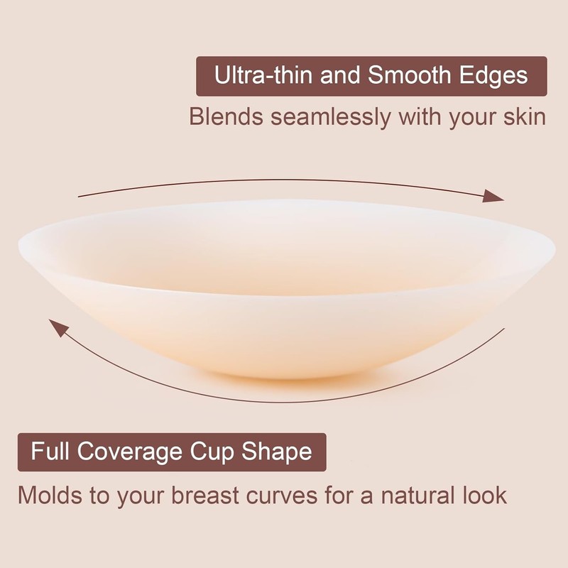 Ultra-thin Nipple Covers For Women - 2 Pairs M (fits A-C Cups) Crème
