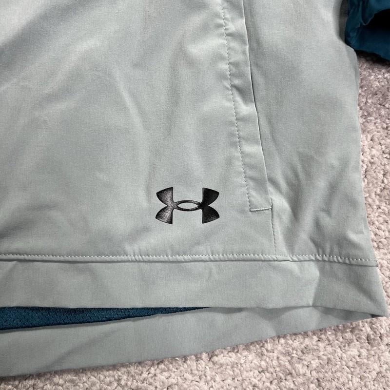 Under Armour Jacket Women’s Large UA Rival Woven Green Stretch Full Zip Lined
