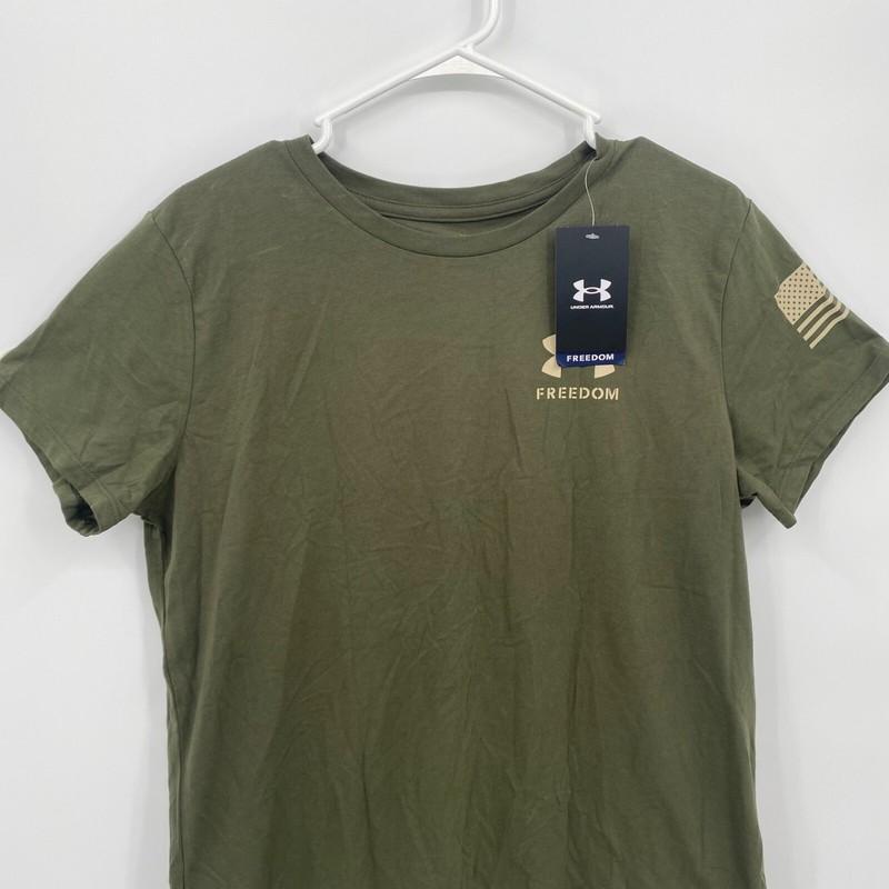 Under Armour Women's UA New Freedom Flag Graphic Short Sleeve Shirt Green Size L