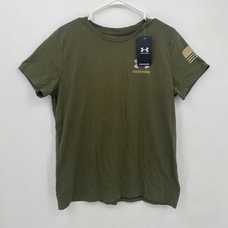 Under Armour Women's UA New Freedom Flag Graphic Short Sleeve Shirt Green Size L