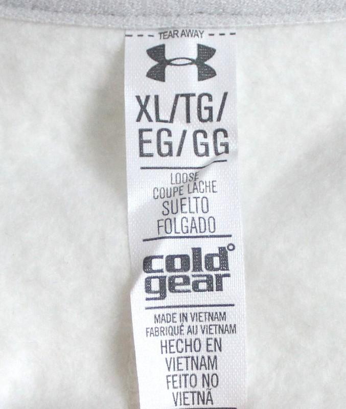 Under Armour Womens XL Heavy Duty Varsity Fleece Bomber Jacket/Sweatshirt Ivory
