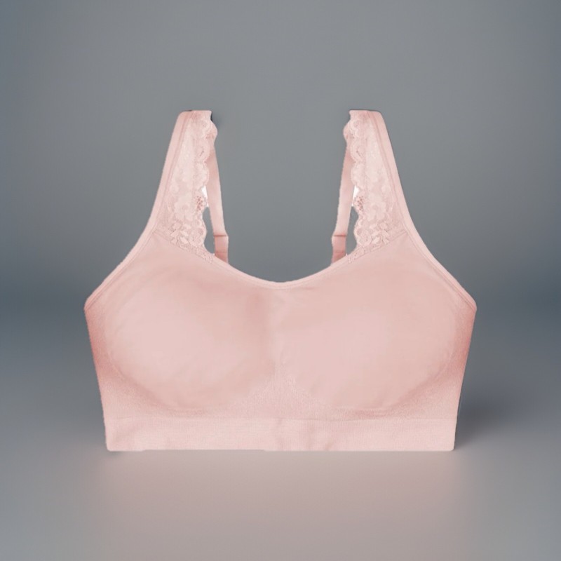 Underoutfit Adjustable Comfort Bra W/ Lace Straps-445 Crystal Rose Size Large