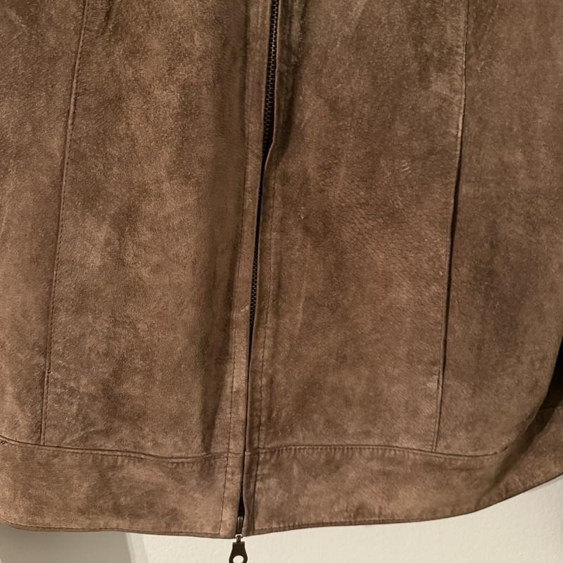 Uniform John Paul Richard Brown Suede 100% Leather Zip Up Jacket Women’s Size 14