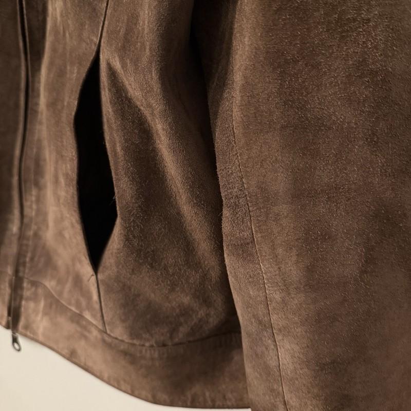 Uniform John Paul Richard Brown Suede 100% Leather Zip Up Jacket Women’s Size 14