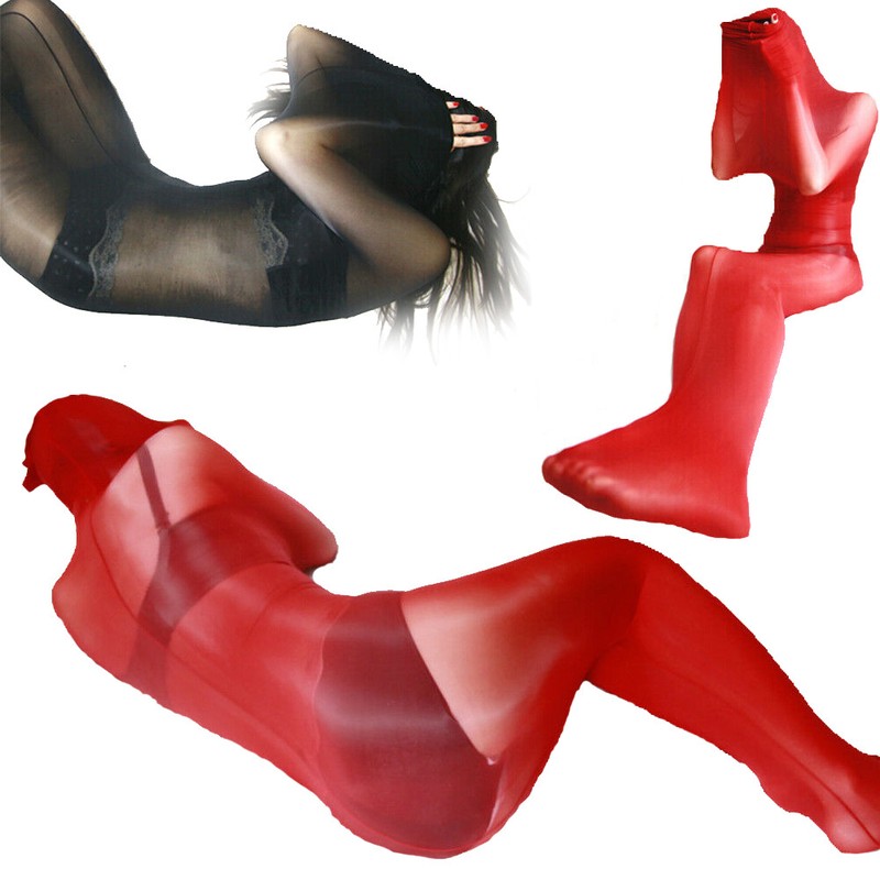 Unisex High Elastic Shiny Sheer Full Bodystocking Tight Sleeping Bag Sleep Sack