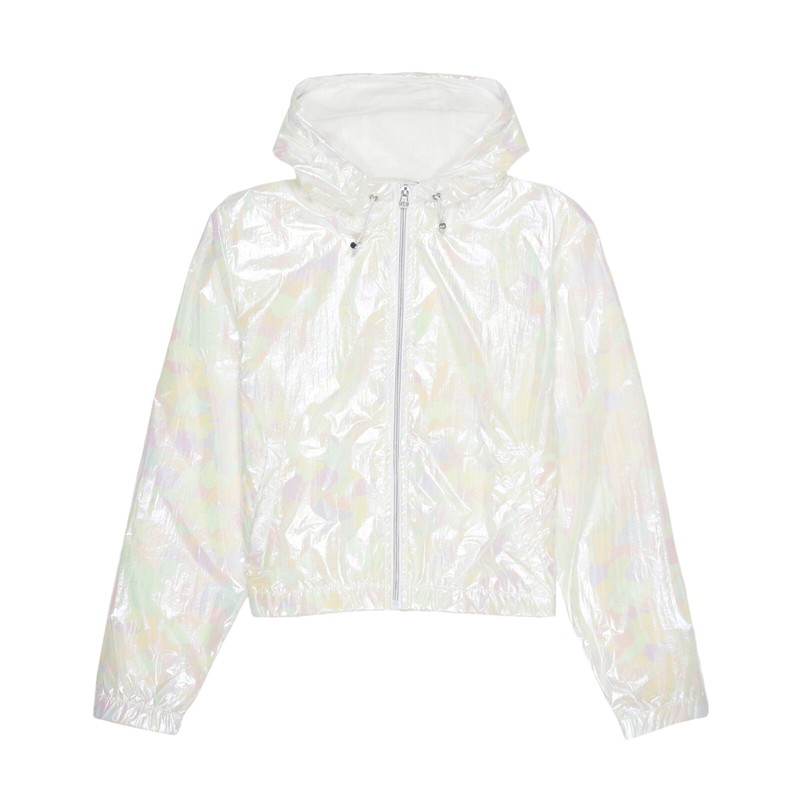 Unisex Men Women Holographic Iridescent Faux Sequin Party Jacket Festival Sparky