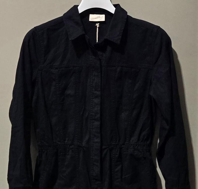 Universal Thread Button Front Black Coveralls W/ Elastic Waist - Women's Size 6