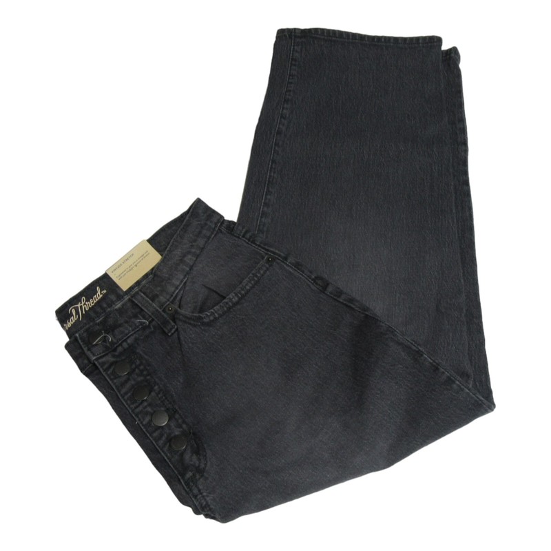 Universal Thread Girl Size 12S Vintage Stretch Straight Jeans Pockets Black