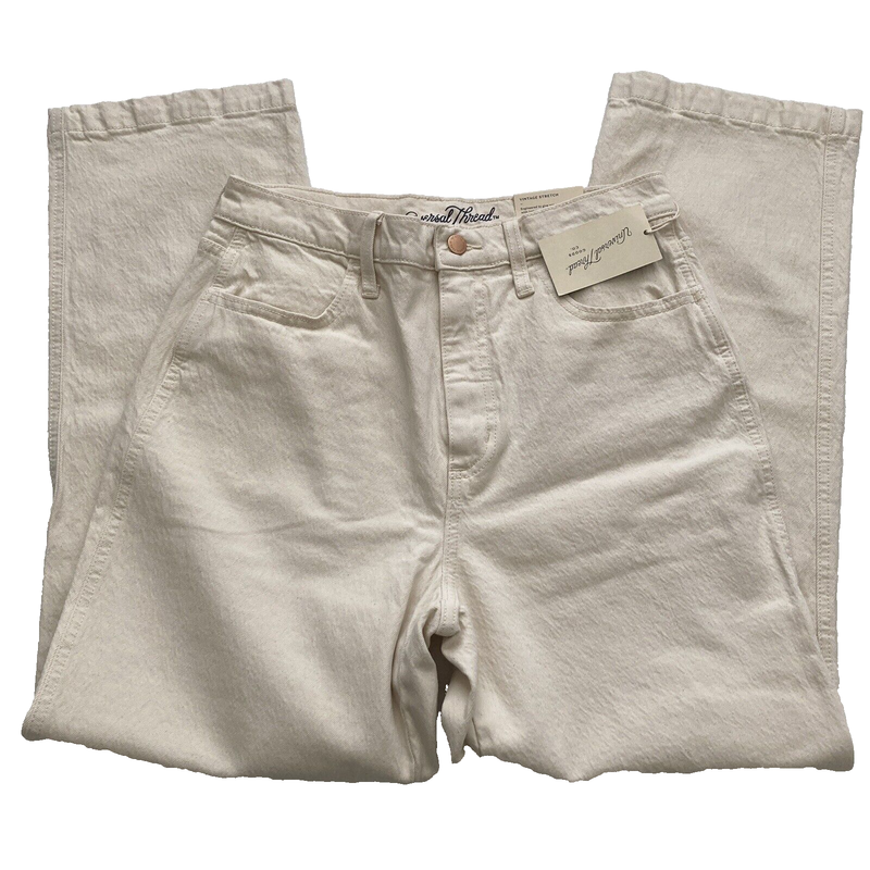 Universal Thread Jeans Women's Size 10L Beige Vintage Stretch Straight Leg
