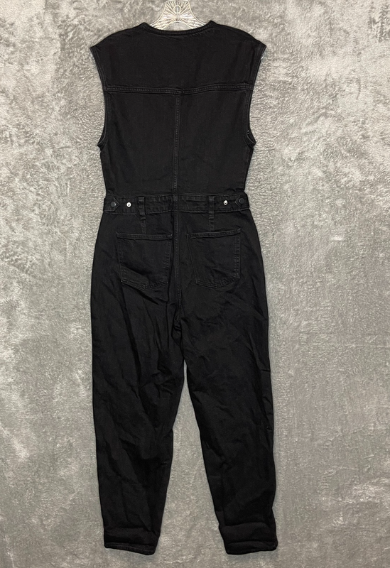 Universal Thread Women Retro 80s Style Tailored Relaxed Fit Denim Jumpsuit