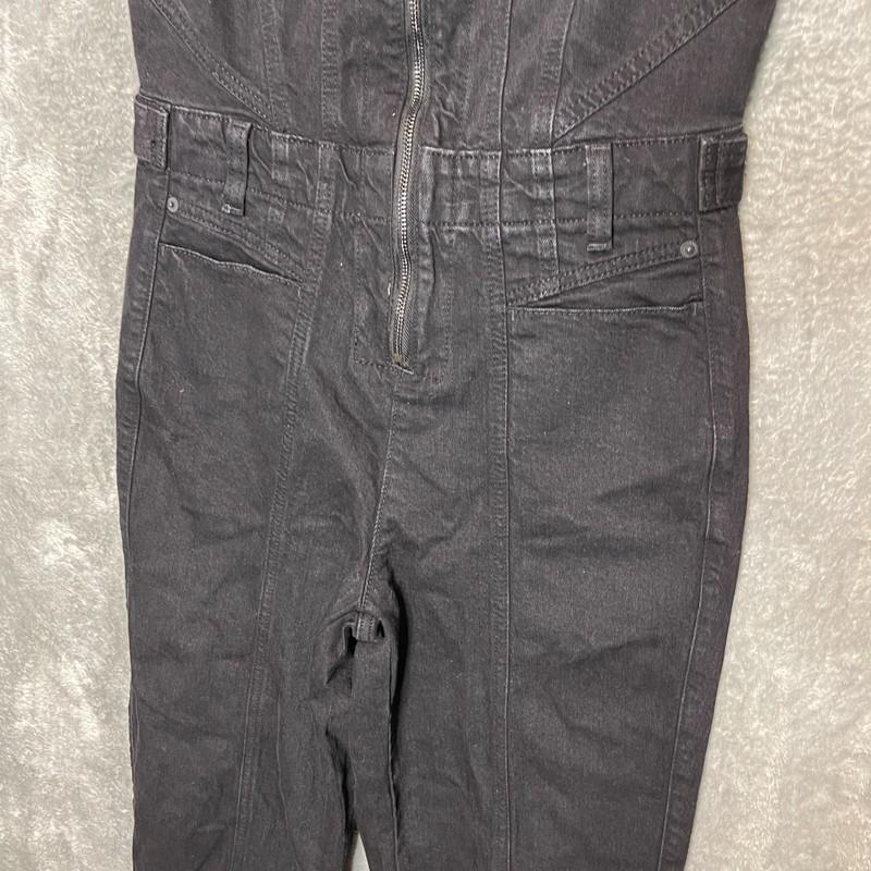 Universal Thread Women Retro 80s Style Tailored Relaxed Fit Denim Jumpsuit