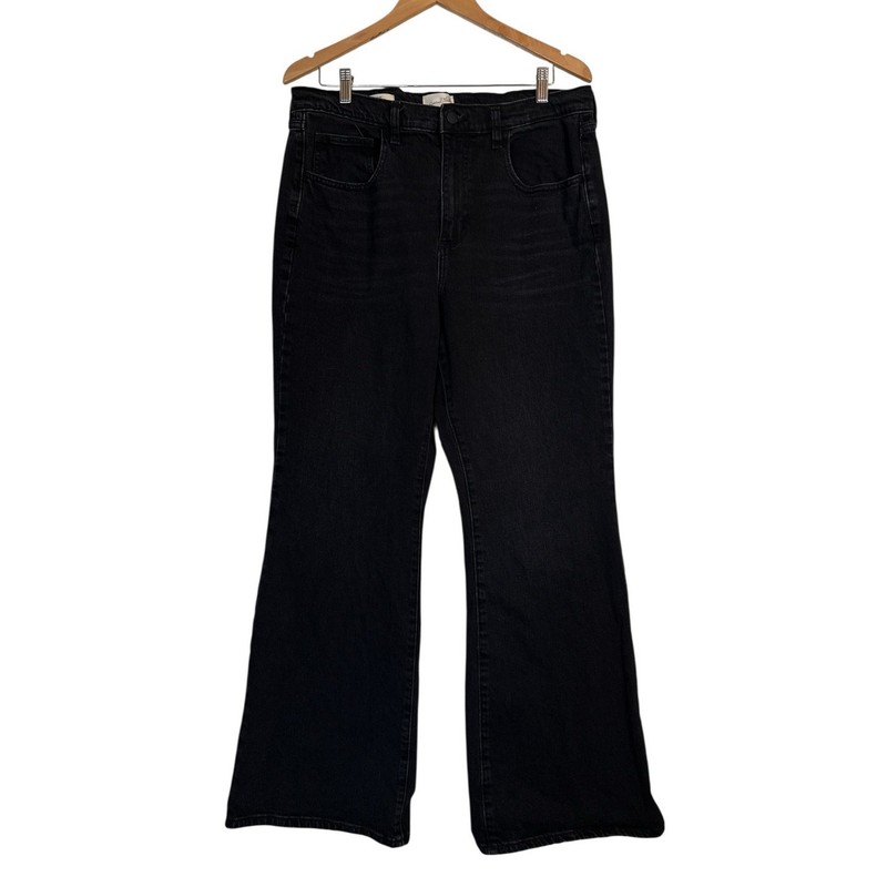 Universal Thread Women's High Waisted Flare Denim Jeans Stretch Size 14 Black