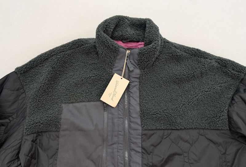 Universal Thread Women's Jacket Size 2X Black Gray Quilted Sherpa Full Zip NEW