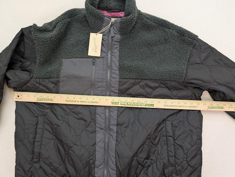 Universal Thread Women's Jacket Size 2X Black Gray Quilted Sherpa Full Zip NEW