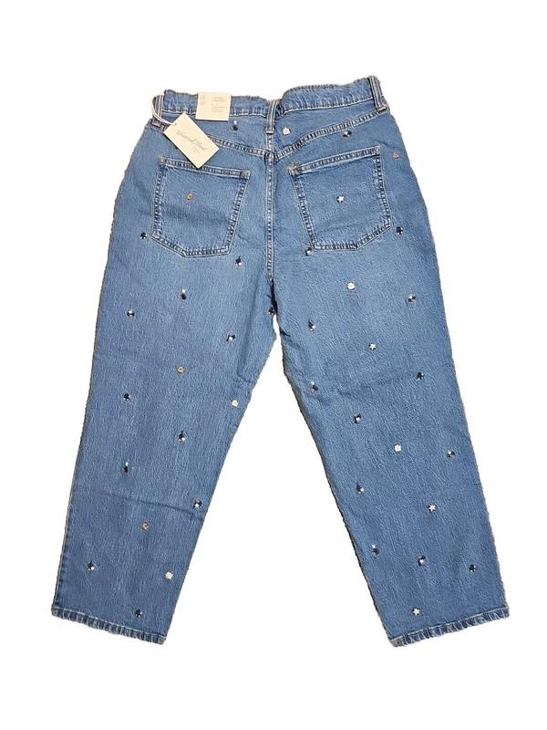 Universal Thread Women's Size 12/31S Vintage Straight High Rise Jeans Floral Y47