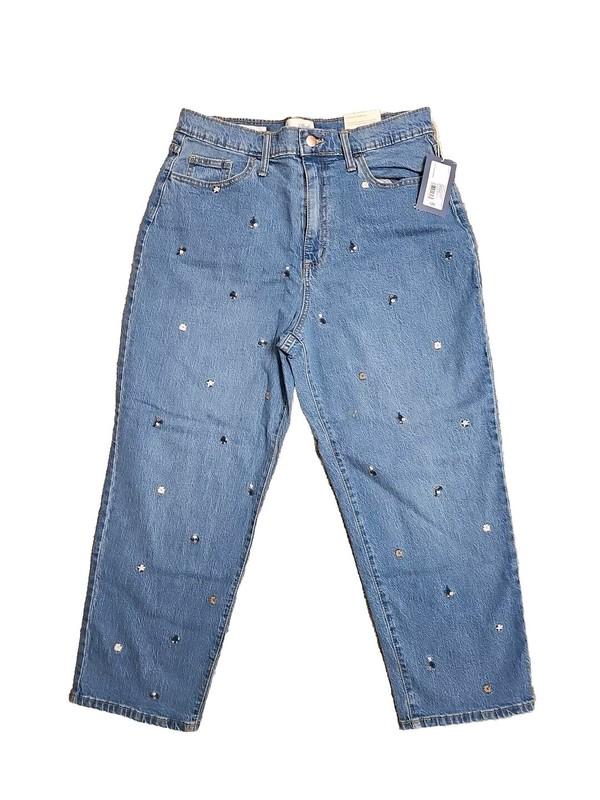 Universal Thread Women's Size 12/31S Vintage Straight High Rise Jeans Floral Y47