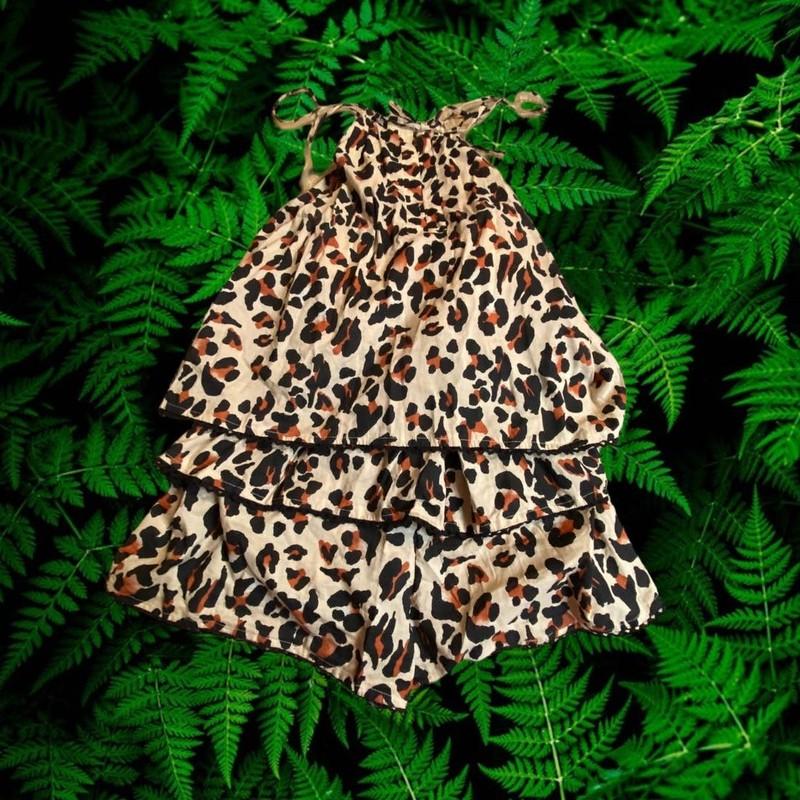 Urban Outfitters Leopard Print Ruffle Layered Tiered Halter Romper Size Med
