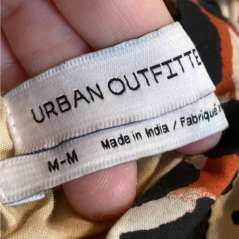 Urban Outfitters Leopard Print Ruffle Layered Tiered Halter Romper Size Med
