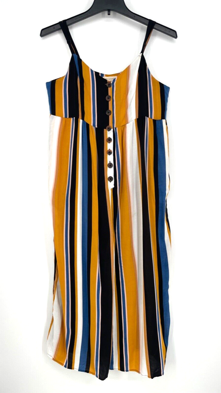 URBAN OUTFITTERS Women Size Large TOOTSIE BUTTON-DOWN CROPPED JUMPSUIT Wide Leg
