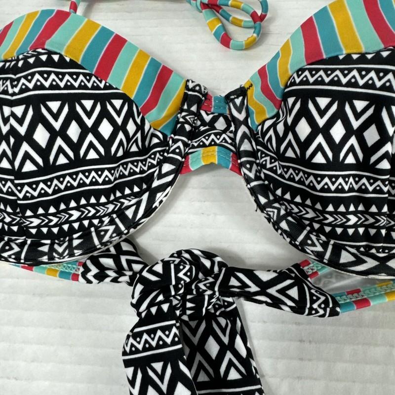 Urbanology Underwire Bikini Top Women's S B&W Multi NWT