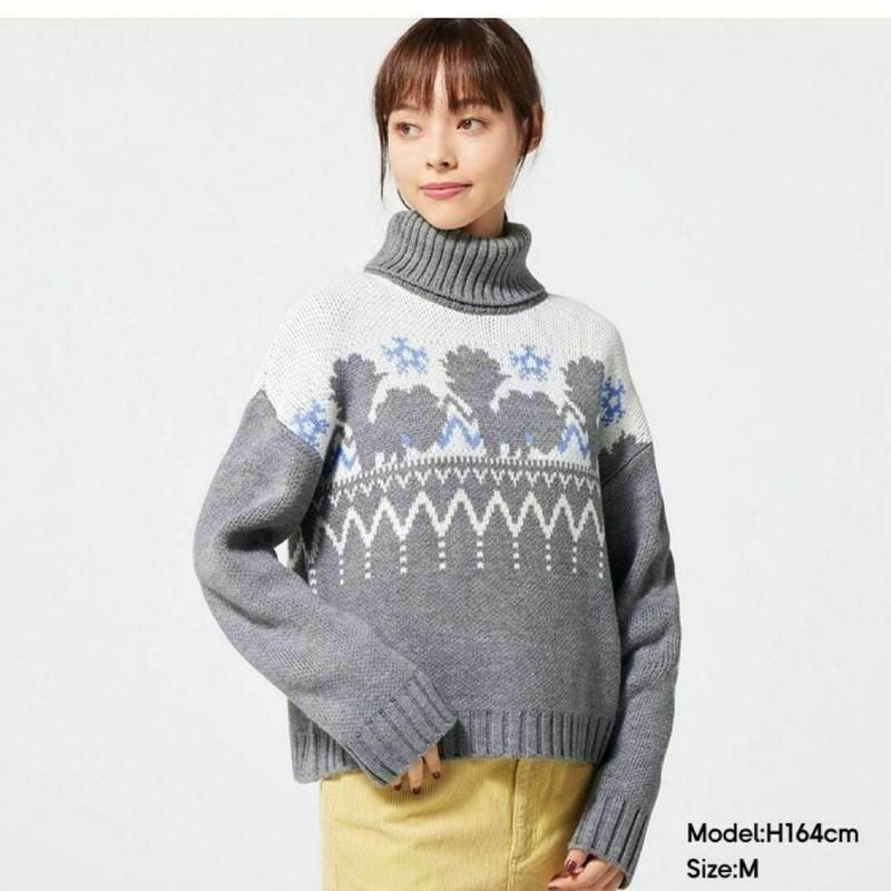 US Duty Free Alolan Vulpix Pokemon GU Turtleneck Sweater Sweat Shirt Japan
