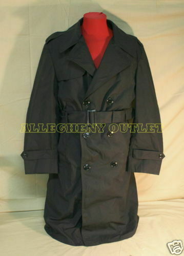 US Military Womens DSCP Double Breasted Trench Coat w/ Liner & Belt Black