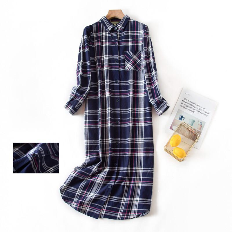 US Women's Flannel Cotton Long Sleeve Nightgown Nightwear Sleepwear/Sleep Dress