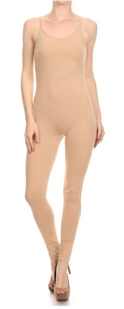 USA MADE COTTON SPANDEX SPAGHETTI STRAP CATSUIT JUMPSUIT ONE PIECE UNITARD S-3X