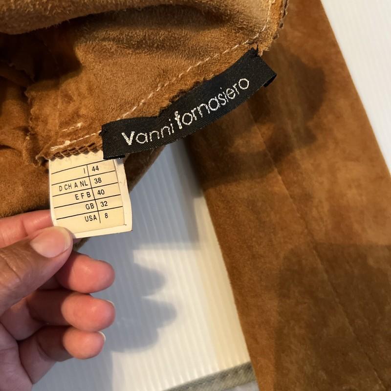 Vanni Fornasiero Italian Brown Suede Jacket Women’s Size 8