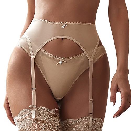 Varsbaby Sexy Mesh Suspender Belt Transparent Soft Garters