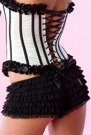 Velvet Kitten Black Ruffle Boy Shorts W/ Bow