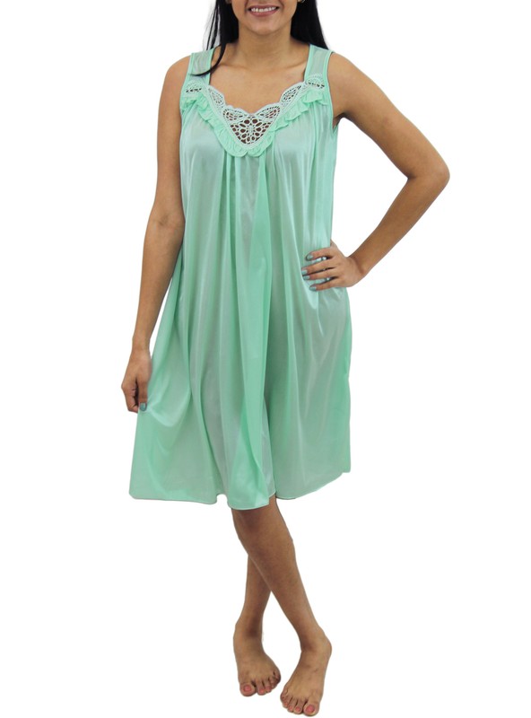 Venice® Luxuriously Soft And Sexy Nylon Nightgown With Embroidery Style 06N
