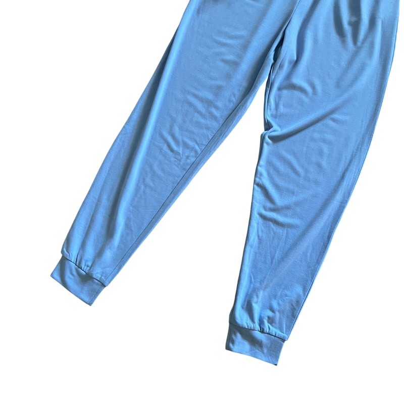 Venus Jogger Jumpsuit W Pockets Medium Blue Belted V-Neck Surplice Dolman Casual