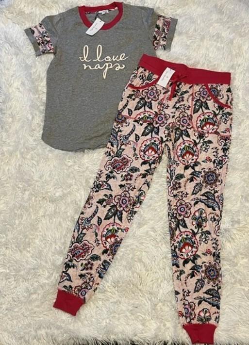 Vera Bradley Stitched Flowers 2pc - PAJAMA SET Medium (8-10) New & Sealed $72