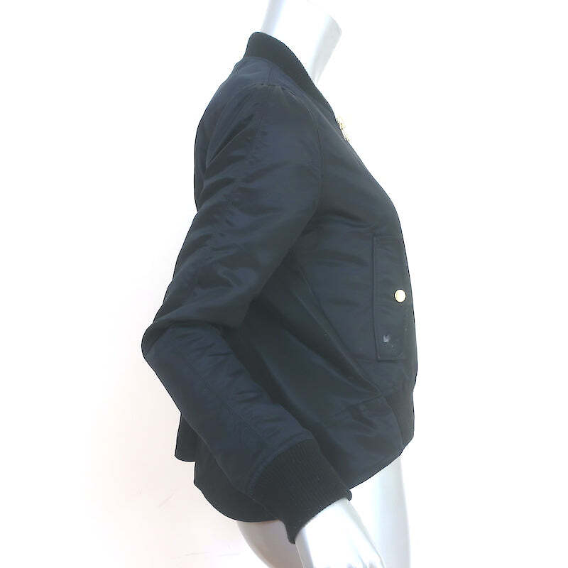 Veronica Beard Flight Jacket Black Nylon Size 0