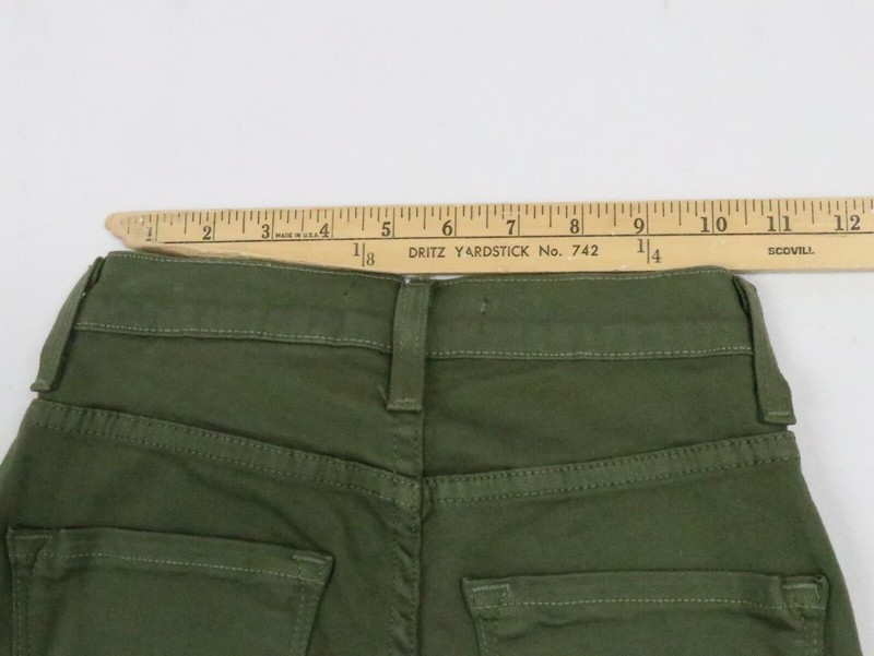 Vibrant MIU Jeans Juniors 1 Green Solid Front Zip Skinny P1018 24x29