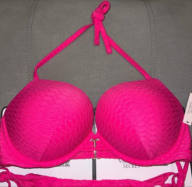 Victoria’s Secret 36DD Miraculous Bombshell Bikini Push Up Add 2 Cup Size NWT