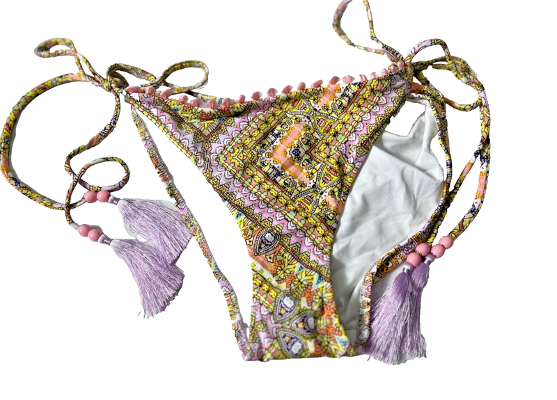 Victoria's Secret Bikini Bottom Paisley Tassels Sexy Size Medium Swim Beach