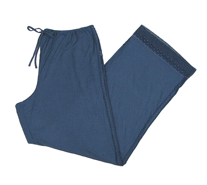 VICTORIA'S SECRET BLUE LACE TRIM SUPERSOFT MODAL PAJAMA PANT Sz S