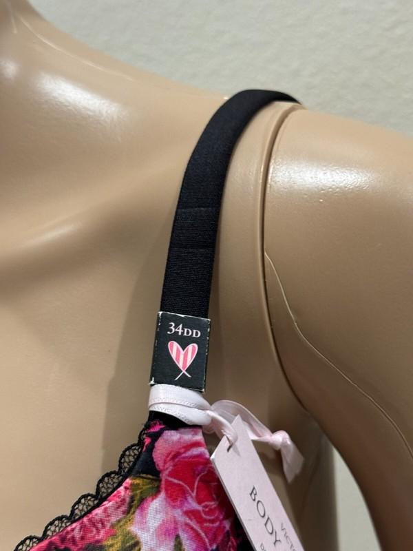Victoria's Secret Body By Victoria Lined Perfect Coverage Bra Floral 34DD