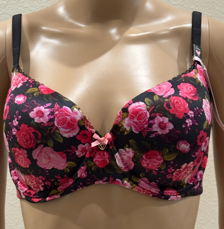 Victoria's Secret Body By Victoria Lined Perfect Coverage Bra Floral 34DD