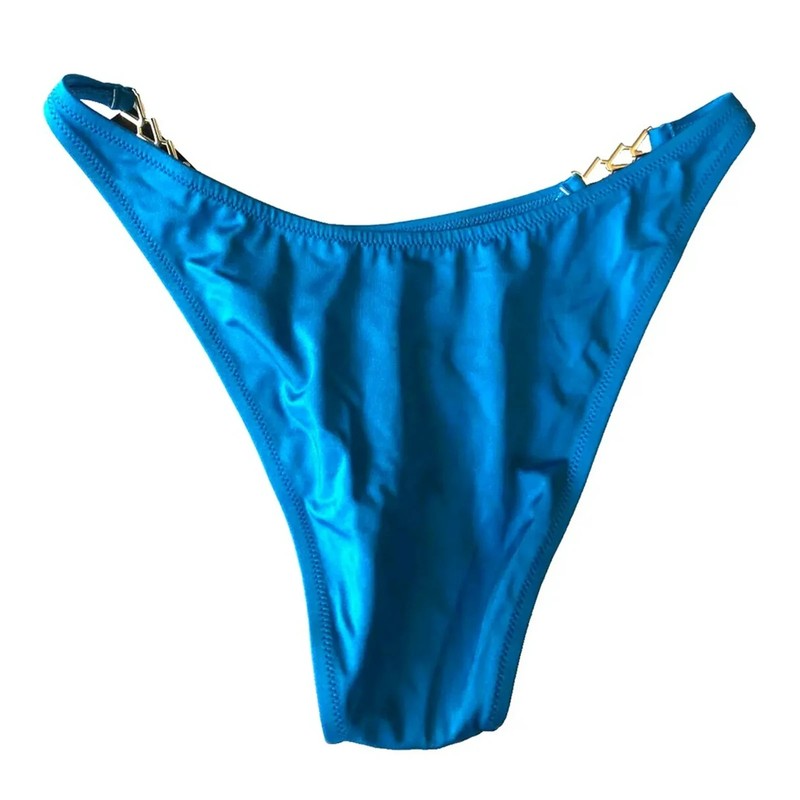 Victoria's Secret Chain Strap Brazilian Bikini Swim Bottom Color Blue NWT