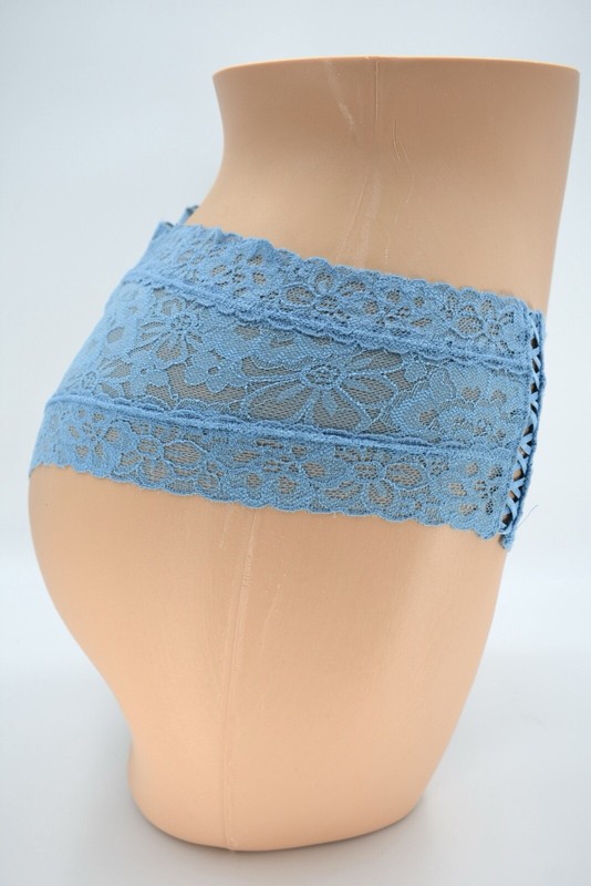 Victoria's Secret Cheeky Lace-Up Panty Panties Underwear Blue Sz: S/P - NWT