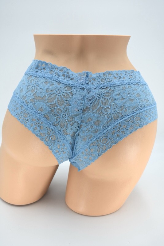 Victoria's Secret Cheeky Lace-Up Panty Panties Underwear Blue Sz: S/P - NWT