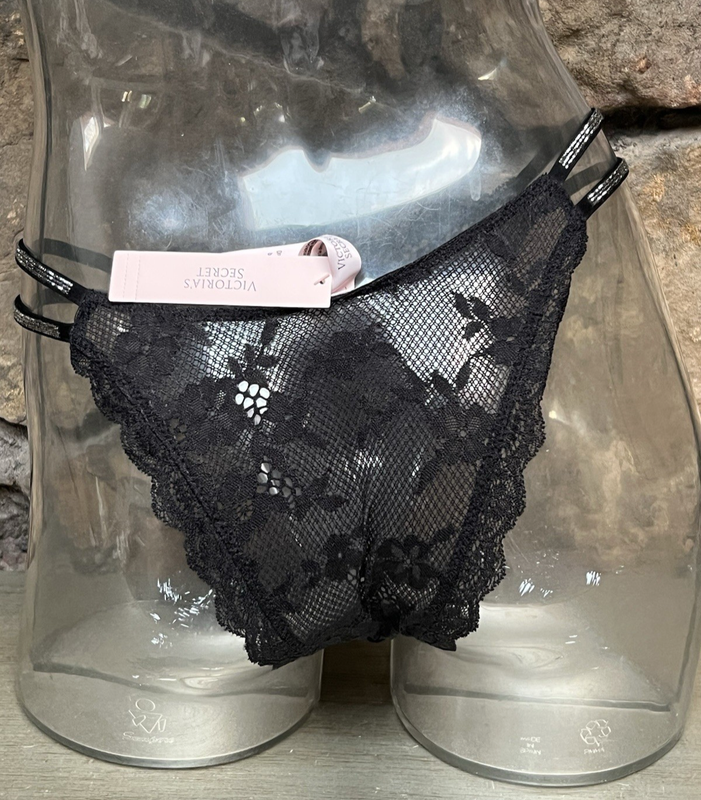 Victoria's Secret DREAM ANGELS Double Shine Strap Lace BRAZILIAN Panty M NWT$24