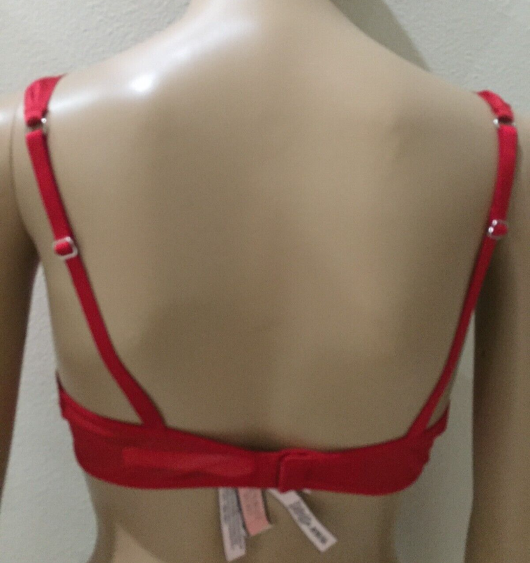 Victoria's Secret Dream Angels Wicked Unlined Lace-up Balconette Bra Red S