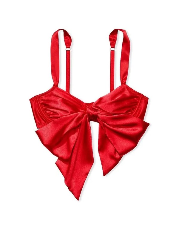 Victoria's Secret Dream Angels Wicked Unlined Lace-up Balconette Bra Red S