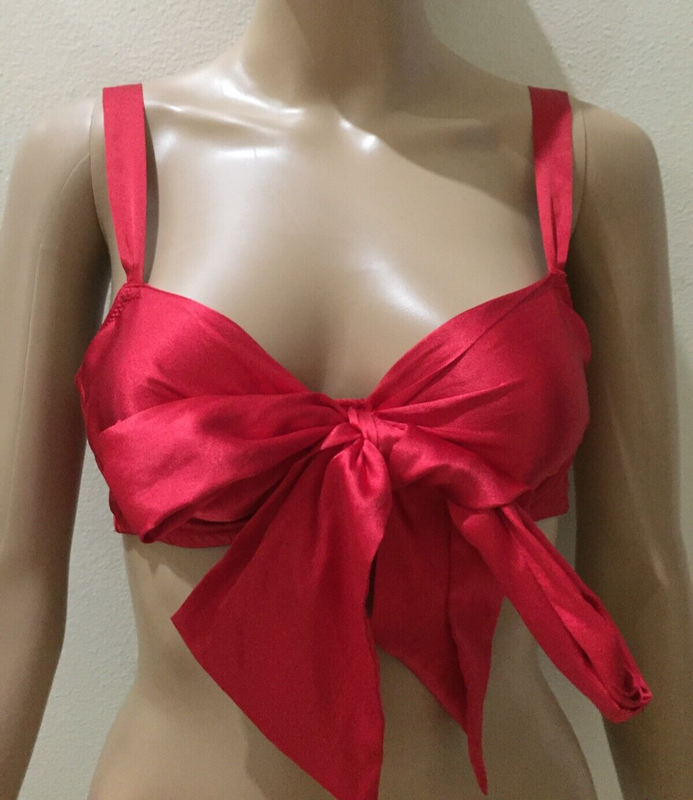Victoria's Secret Dream Angels Wicked Unlined Lace-up Balconette Bra Red S